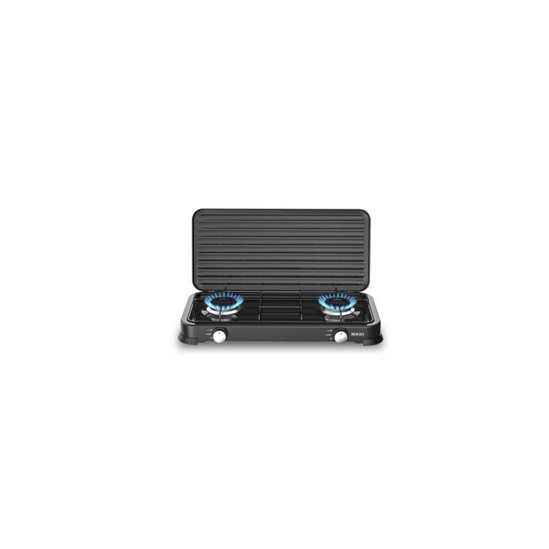 Cucina a gas Sogo con 2 fuochi per uso esterno 2x2,2kW 57,7x28,7x5,3 cm COC-SS-10235