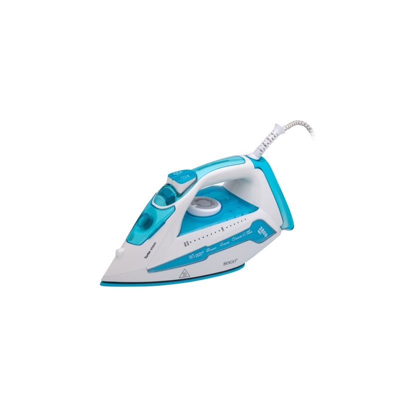 Ferro da stiro a vapore Sogo in ceramica blu 2.800 W PLA-SS-6330-B