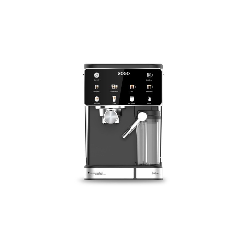 Macchina per caffè con cappucinatore Touch 20Bar Sogo compatibile Nespresso, CialdeESE e caffè macinato. display