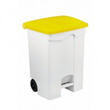 Contenitore mobile a pedale Medial Contitop 70L in PP bianco-giallo 115576