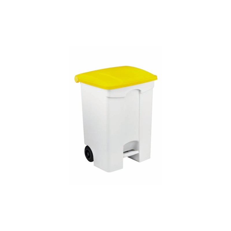 Contenitore mobile a pedale Medial Contitop 70L in PP bianco-giallo 115576