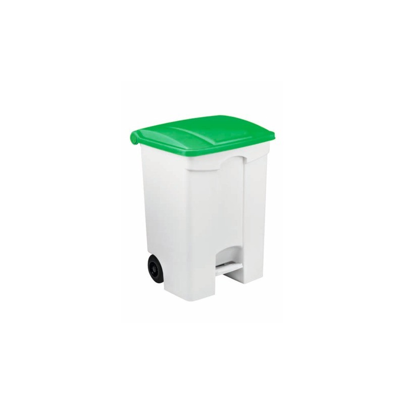 Contenitore mobile a pedale Medial Contitop 70L in PP bianco-verde 115578