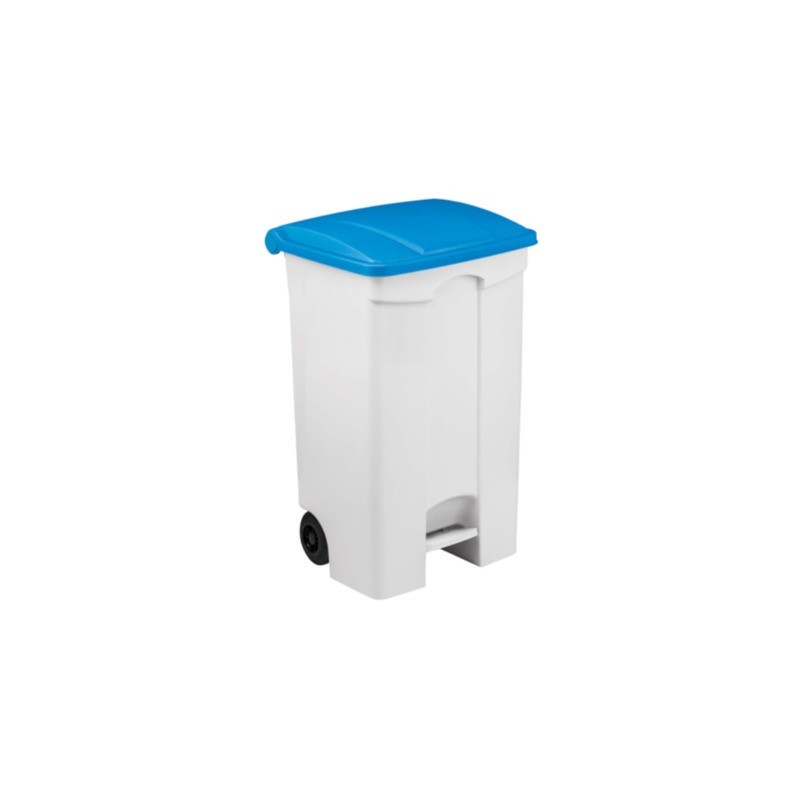 Contenitore mobile a pedale Medial Contitop 90L in PP bianco-blu 115595