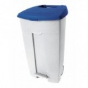 Contenitore mobile a pedale Medial Contiplast 120L in PP bianco-blu 102535