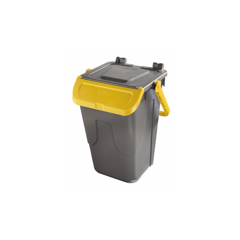 Bidone con sportello a becco in PP Medial Duck 35L grigio-giallo 720116