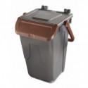 Bidone con sportello a becco in PP Medial Duck 35L grigio-marrone 720119