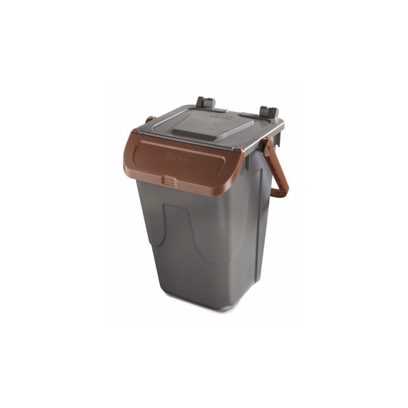 Bidone con sportello a becco in PP Medial Duck 35L grigio-marrone 720119