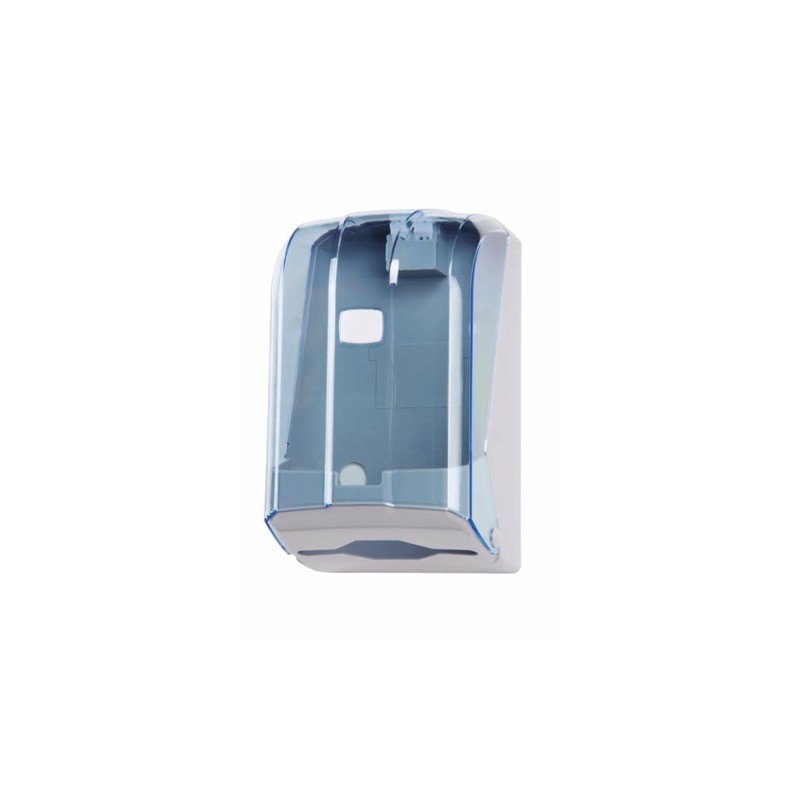 Distributore di carta igienica interfogliata Wave ² 300f blu trasparente 135x120x225mm - 908125