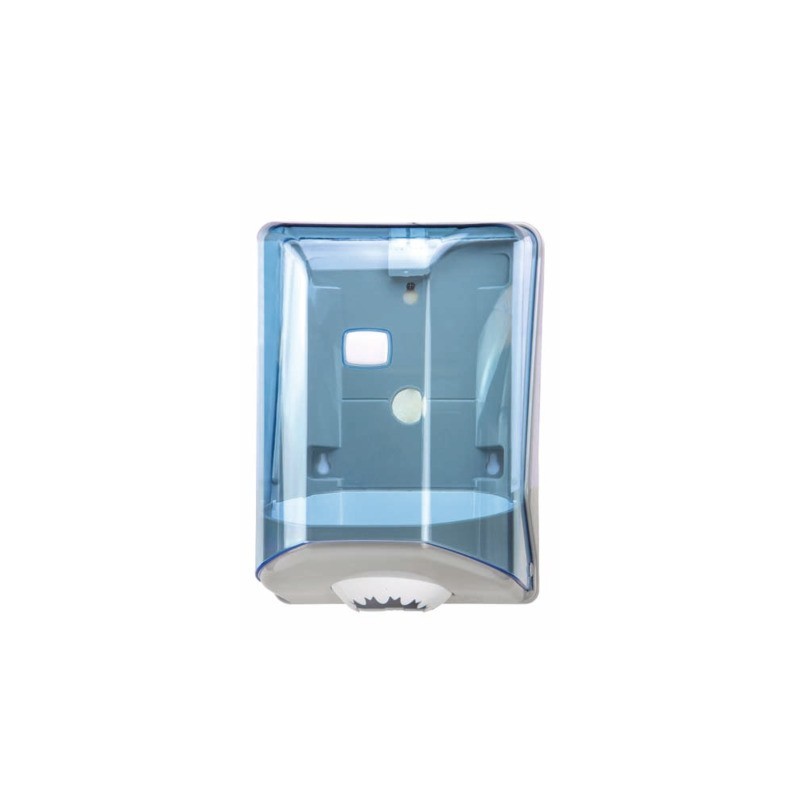 Distributore carta a srotolamento centrale Medial Wave blu trasparente 220x210x310mm - 908124