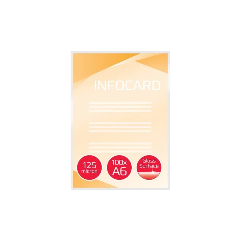 Pouches per plastificatrici a caldo GBC 2x125 µm finitura lucida A6 11,1x15,6 cm Conf. 100 pezzi - 3740442