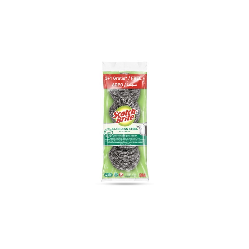 Paglietta in acciaio inossidabile Scotch-Brite® conf. 3+1 OMAGGIO. 37x107x300 mm - 7100252204
