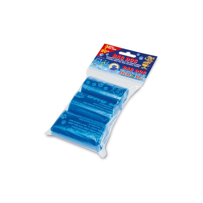 Ricariche rotoli sacchi igienici profumati Peter Pan Plast Bag Dog conf. 3x20 pz 25x35 cm - DOG25RI