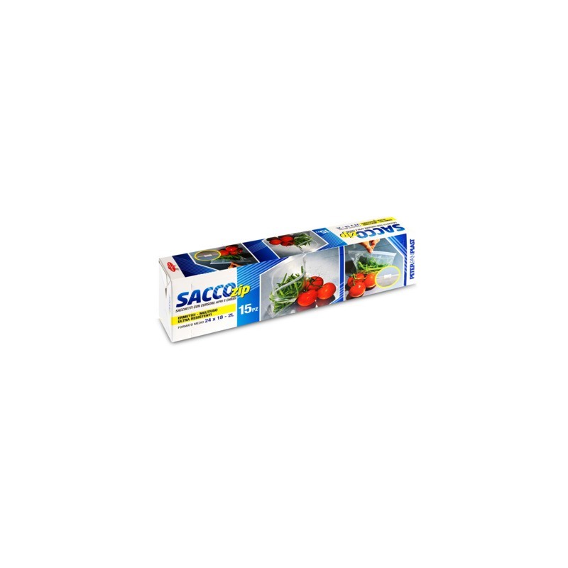 Sacchetti per frigorifero con zip Peter Pan Plast conf. 15 pz 24x18 cm ZIP2418