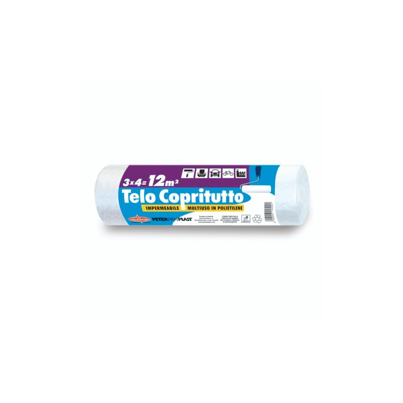 Telo copritutto in rotolo Peter Pan Plast multiuso in HDPE 12 mq COPRI12E
