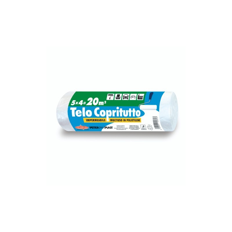 Telo copritutto in rotolo Peter Pan Plast multiuso in HDPE 20 mq COPRI20E