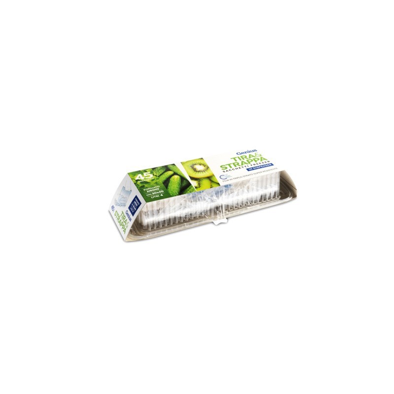 Dispenser sacchi frigo in rotolo Genius Peter Pan Plast Tira e Strappa conf. 45 pz 30x40 cm - GENTS30