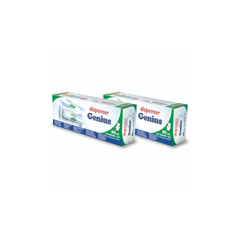 Dispenser di sacchi frigo Genius con clips adesive Peter Pan Plast conf. 50 pz 30x40 cm - GENF30