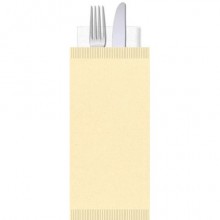 Buste portaposate Ristocart in carta paglia con tovagliolo 2 veli 25x10,5 cm conf. 100 pz crema - WRBUP2058