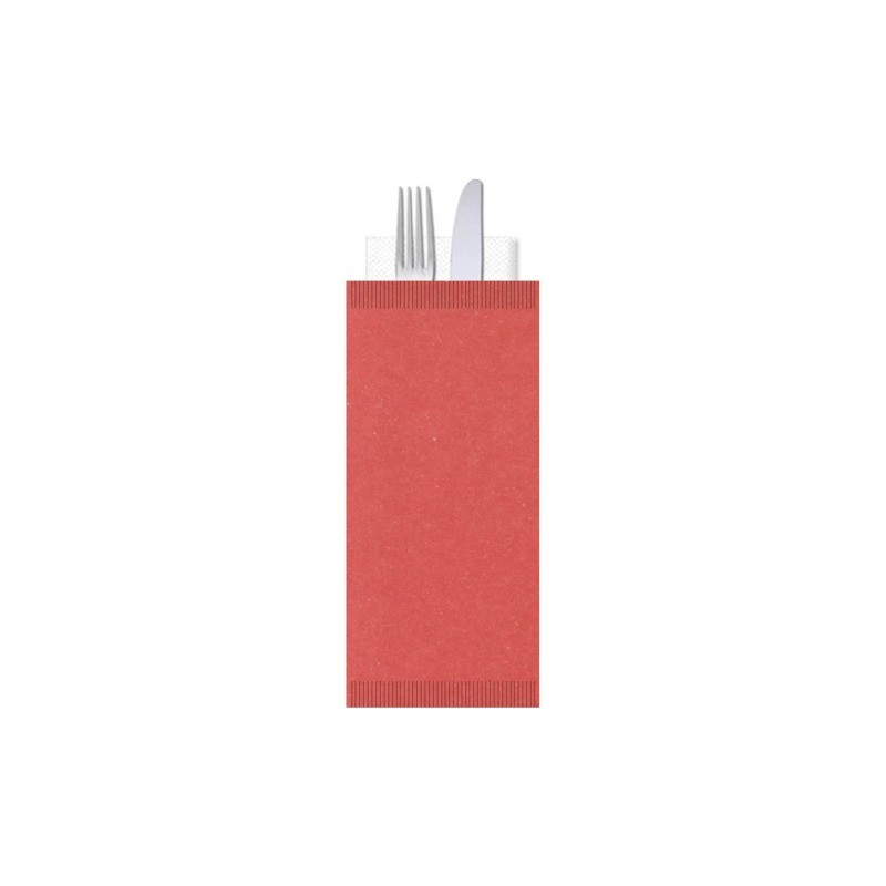 Buste portaposate Ristocart in carta paglia con tovagliolo 2 veli 25x10,5 cm conf. 100 pz bordeaux - WRBUP2061