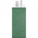 Buste portaposate Ristocart in carta paglia con tovagliolo 2 veli 25x10,5 cm conf. 100 pz verde - WRBUP2038