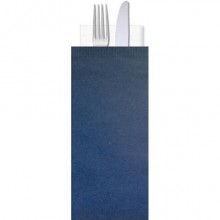 Buste portaposate Ristocart in carta paglia con tovagliolo 2 veli 25x10,5 cm conf. 100 pz blu - WRBUP2039