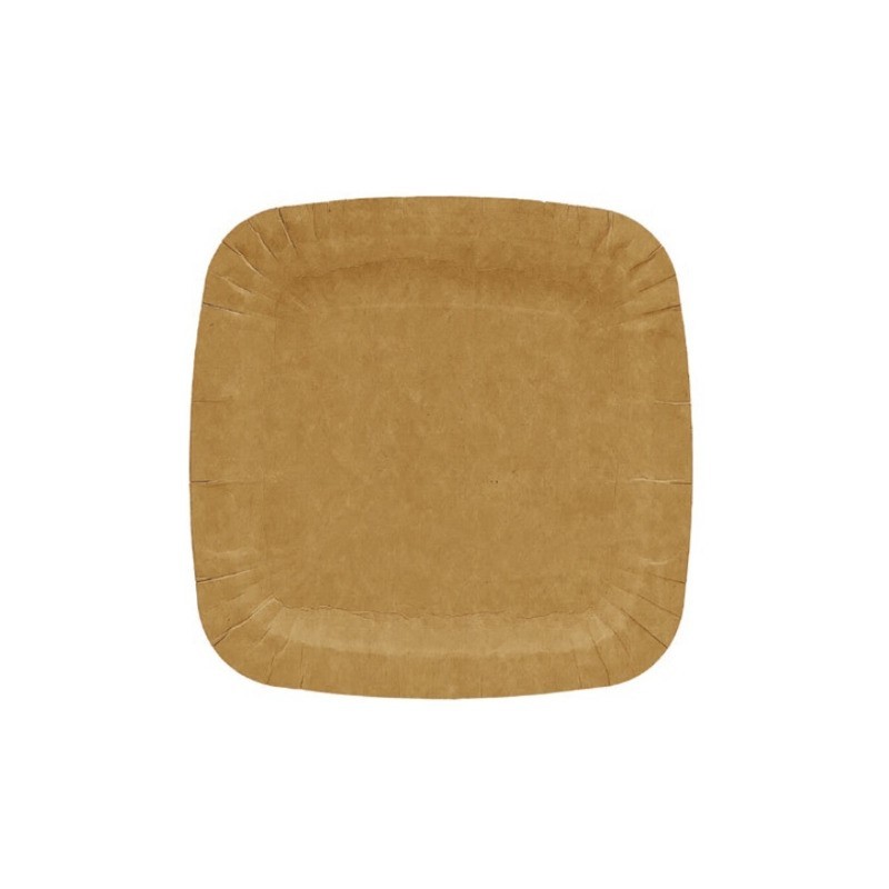 Piatti in cartoncino kraft Ristocart linea Bistrot conf. 100 pz 24x24 cm H2424001
