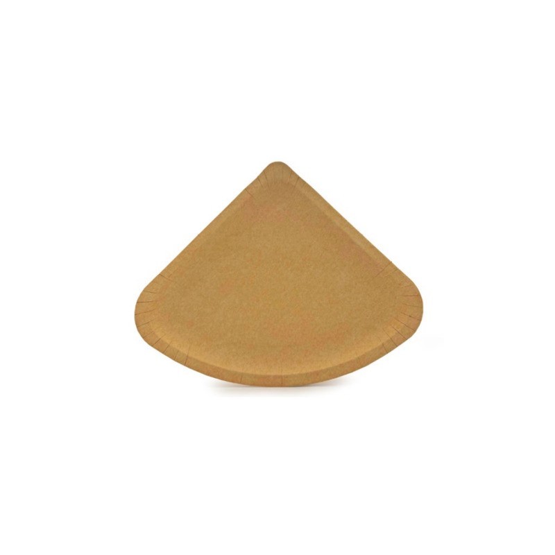 Piatti in cartoncino kraft Ristocart linea Bistrot conf. 50 pz trancio pizza 1/4 - 26x26 cm - H2626050