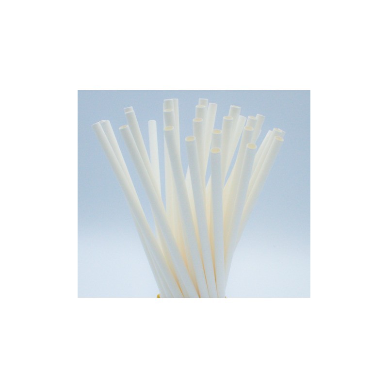 Cannucce in carta biodegradabile bianche Le Nappage conf. 125 pz 6x200 mm 61169