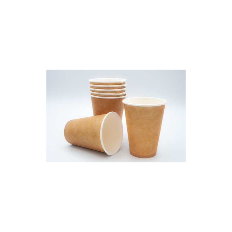 Bicchieri in cartoncino kraft Ristocart imbustati in carta singolarmente conf. 50 pz 33 cl - 61264RC