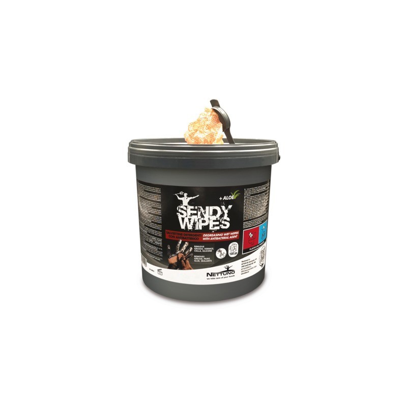 Salviettine umidificate extra forti senza risciacquo Nettuno Sendy Wipes 26x27 cm - conf. 100 pz - 813