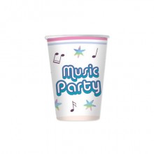 Bicchieri Big Party a tema Music Party 250 ml - conf. 6 pz - 76563 (Conf.3)