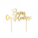 Cake Topper in carta 20 cm Big Party oro metal Buon Compleanno 74430 (Conf.3)