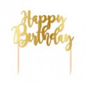 Cake Topper in carta 20 cm Big Party oro metal Happy Birthday 75276 (Conf.3)