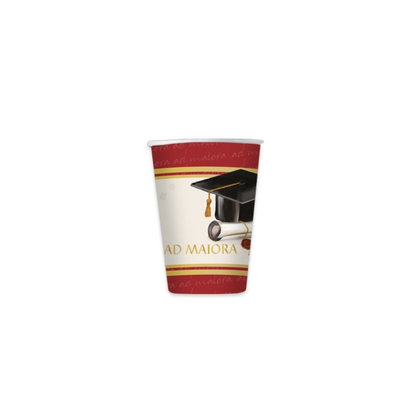 Bicchieri Big Party a tema Laurea Ad Maiora 250 ml - conf. 6 pz - 76171 (Conf.3)