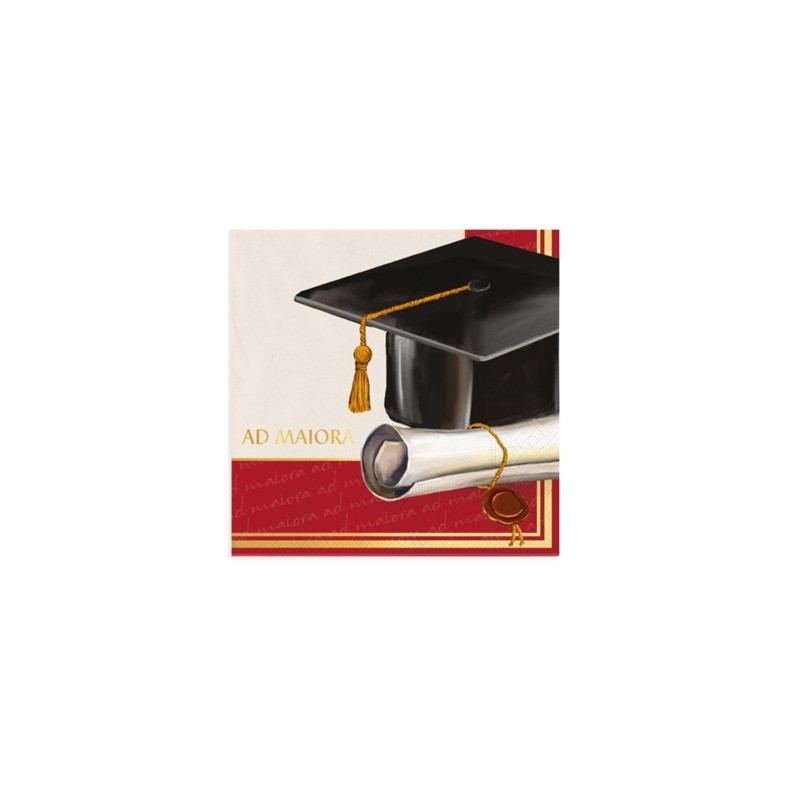 Tovaglioli Big Party a tema Laurea Ad Maiora 25x25 cm - conf. 16 pz - 76173 (Conf.3)