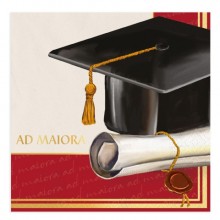 Tovaglioli Big Party a tema Laurea Ad Maiora 33x33 cm - conf. 16 pz - 76172 (Conf.3)
