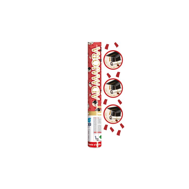 Cannone sparacoriandoli a tema Laurea Ad Maiora Big Party 30 cm 76202 (Conf.3)