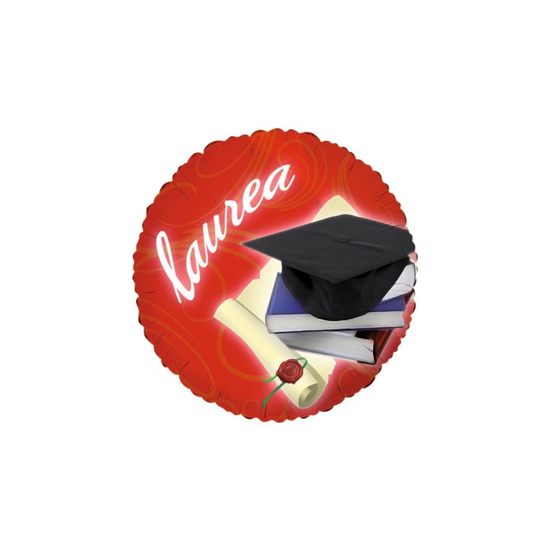 Palloncino foil tondo Big Party a tema Laurea Ø 45 cm - 60435 (Conf.3)