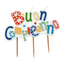 Candeline picks a tema Buon Compleanno 10x7 cm Big Party multicolor 73111 (Conf.3)