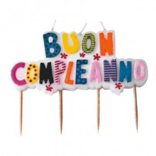 Candeline picks a tema Buon Compleanno 10x7 cm Big Party mix 73103 (Conf.3)