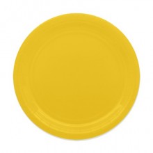 Piatti in carta di pura polpa di cellulosa Ecolor Ø 24 cm - giallo - conf. 25 pz - 74093 (Conf.2)