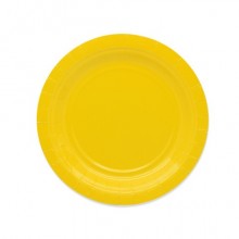 Piatti in carta di pura polpa di cellulosa Ecolor Ø 18 cm - giallo - conf. 25 pz - 74094 (Conf.2)