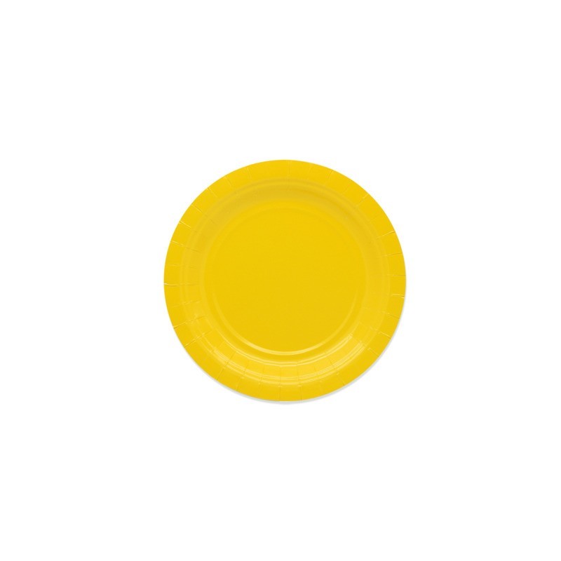 Piatti in carta di pura polpa di cellulosa Ecolor Ø 18 cm - giallo - conf. 25 pz - 74094 (Conf.2)