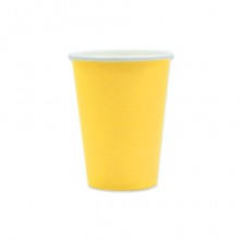 Bicchieri in carta di pura cellulosa Ecolor 250 ml - giallo - conf. 25 pz - 74095 (Conf.2)