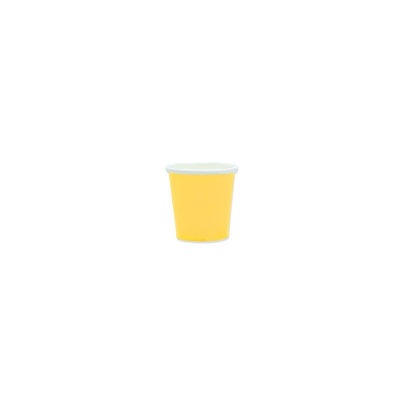 Bicchieri in carta di pura cellulosa Ecolor 80 ml - giallo - conf. 25 pz - 74096 (Conf.2)