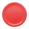 Piatti in carta di pura polpa di cellulosa Ecolor Ø 24 cm - rosso - conf. 25 pz - 74077 (Conf.2)