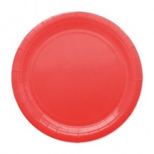 Piatti in carta di pura polpa di cellulosa Ecolor Ø 24 cm - rosso - conf. 25 pz - 74077 (Conf.2)