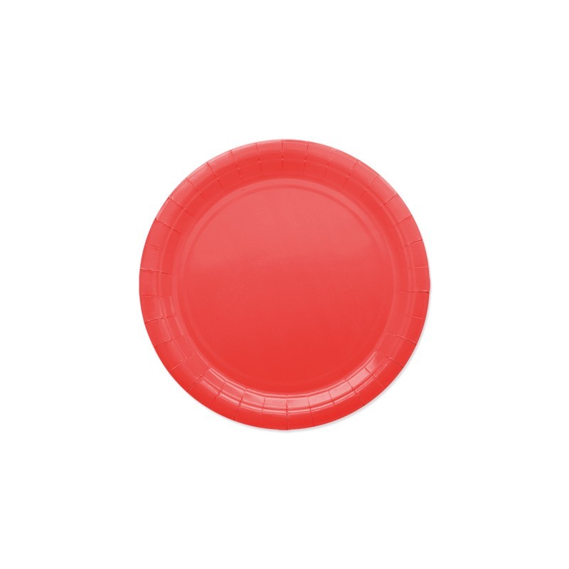 Piatti in carta di pura polpa di cellulosa Ecolor Ø 24 cm - rosso - conf. 25 pz - 74077 (Conf.2)