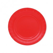 Piatti in carta di pura polpa di cellulosa Ecolor Ø 18 cm - rosso - conf. 25 pz - 74078 (Conf.2)