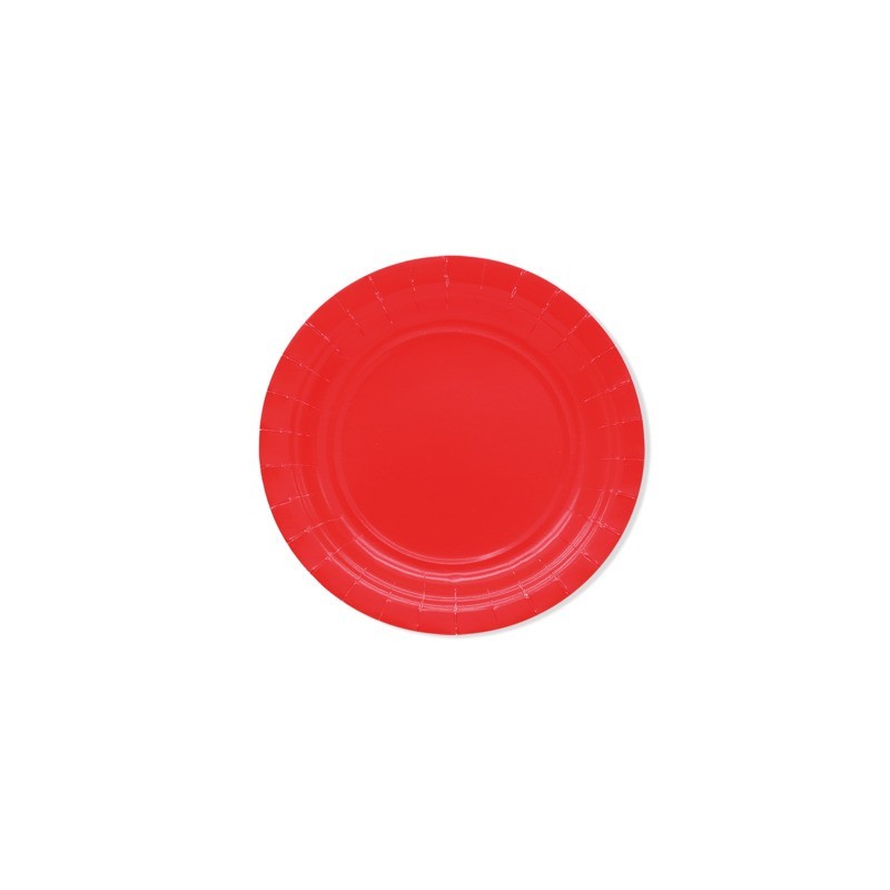 Piatti in carta di pura polpa di cellulosa Ecolor Ø 18 cm - rosso - conf. 25 pz - 74078 (Conf.2)